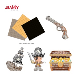 海賊クリエイティブDIY手作りおもちゃ教育キッズクラフトデコレーション<span class=keywords><strong>EVA</strong></span>スティッキーモザイクステッカーキット