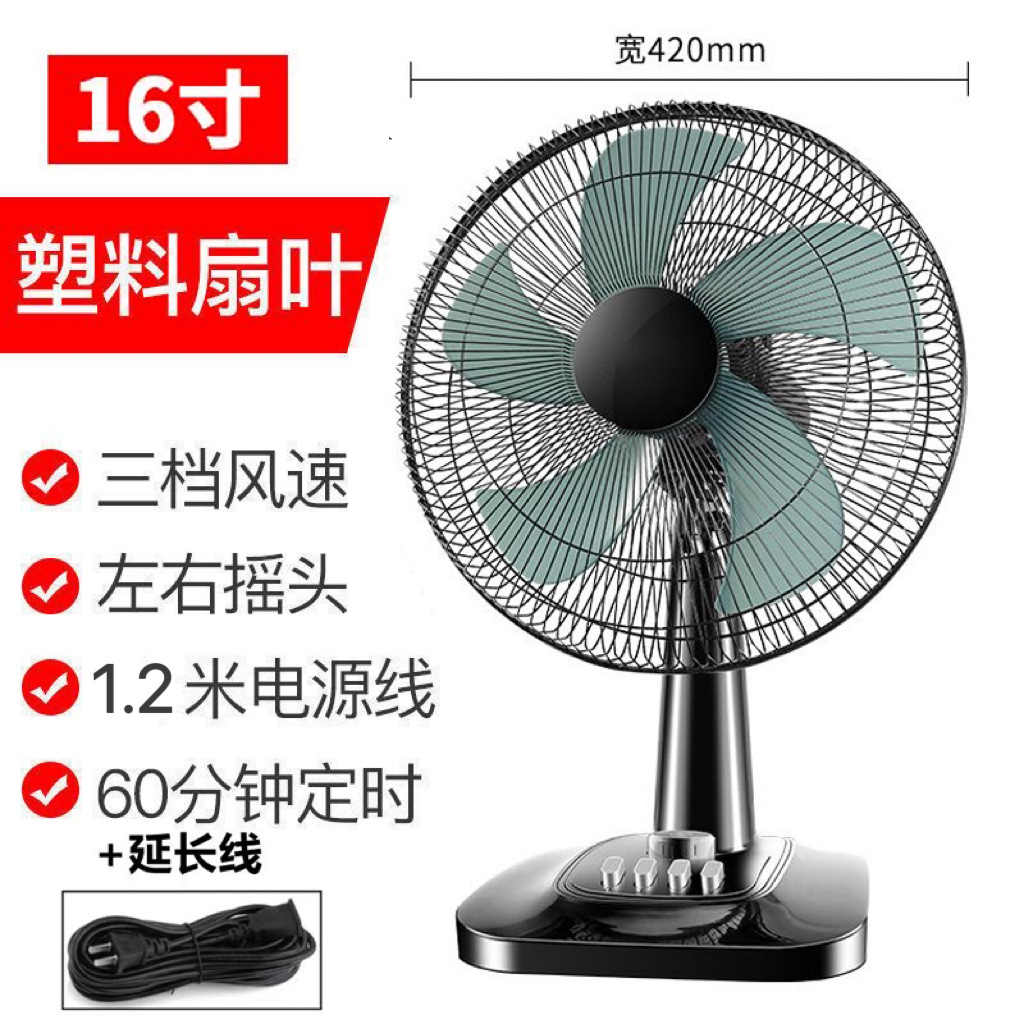 Desk Fan 16inch with Timer 5 Blades+extension cable
