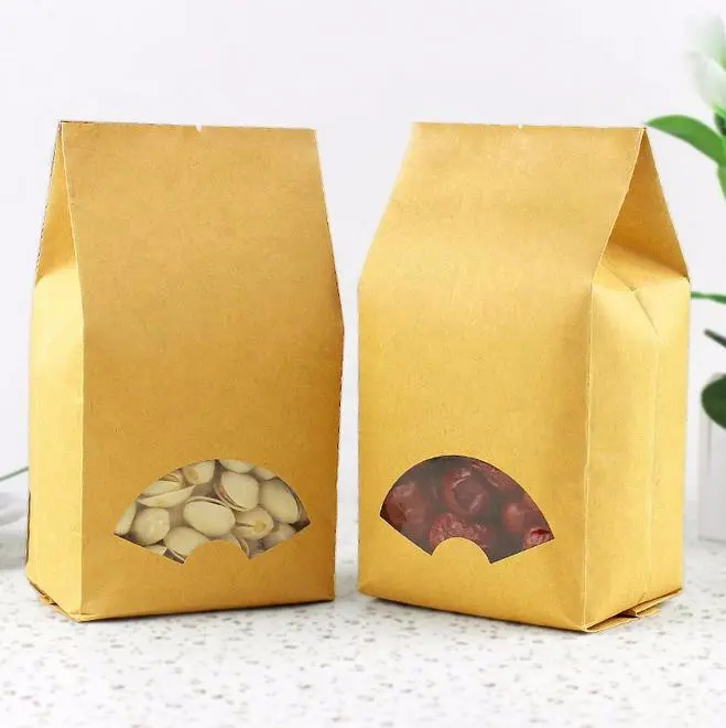 Sacchetti di design biodegradabili brown kraft bustine per l'imballaggio del tè