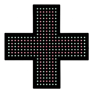 Eczane haç şeklinde gösterge 48X48cm kırmızı yeşil flaş kapalı <span class=keywords><strong>LED</strong></span> asılı işareti elektronik <span class=keywords><strong>LED</strong></span> açık tabela