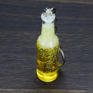 Llavero Acrílico Personalizado Flotante Cerveza Líquido Movimiento Llavero Vino Bebida Botella de Vidrio Agua Llavero - Product Image 2