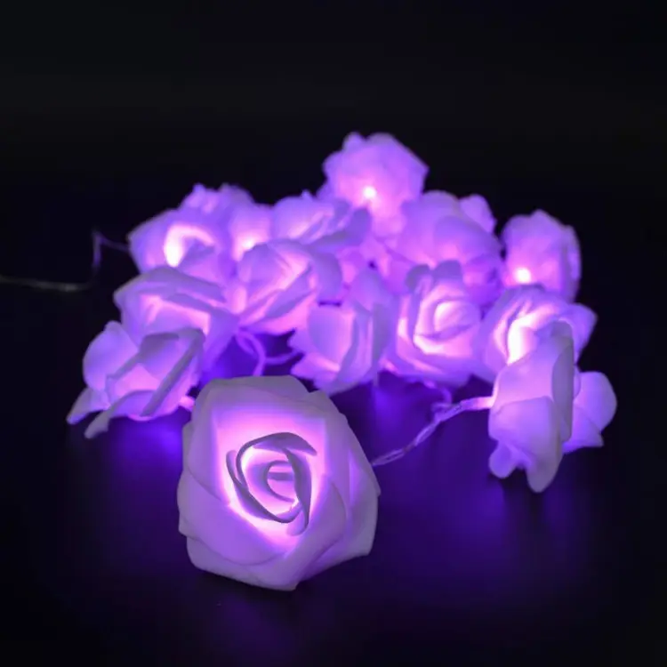 Pil kutusu ışıklı gül dize ışıkları yapay çiçek dize ışık düğün sevgililer odası festivali dekorasyon