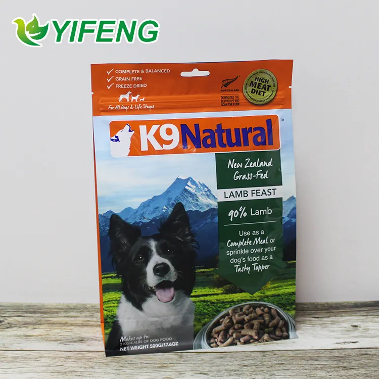 5 Lb 10lb 15lb 20lb 25lb Nhựa Đứng Lên Phẳng Dưới Pet Dog Bao Bì Thực Phẩm Ziplock Túi