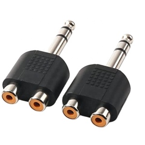 1/4 Inch 6.35mm Male to 2 <strong>RCA</strong> Female Audio Heads, 1/4 Inch 6.35mm M One-Two <strong>RCA</strong> F Stereo Interconnect Audio Adapter, (6.35 - Product Image 2