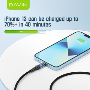 Bavin sıcak satıcılar PD 30W hızlı şarj tel aktarılması kalın telefon şarj kablosu tip-c veri USB kablosu - Product Image 3
