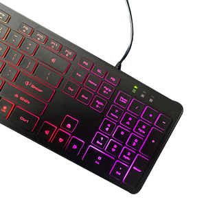 Popular personalizado Cable de juego de retroiluminación LED RGB teclado ordenador multimedia PC teclado para los jugadores de la Oficina