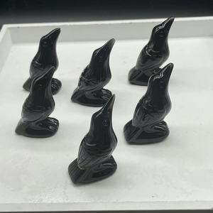 5cm doğal şifa taş oyma el sanatları sevimli hayvanlar taşlar hediyeler kristal crow şifa taşları kristal kuzgun