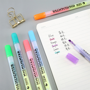 透明バレルツインファインハイライターマーカーペン多機能カラーダブルハイライター - Product Image 3