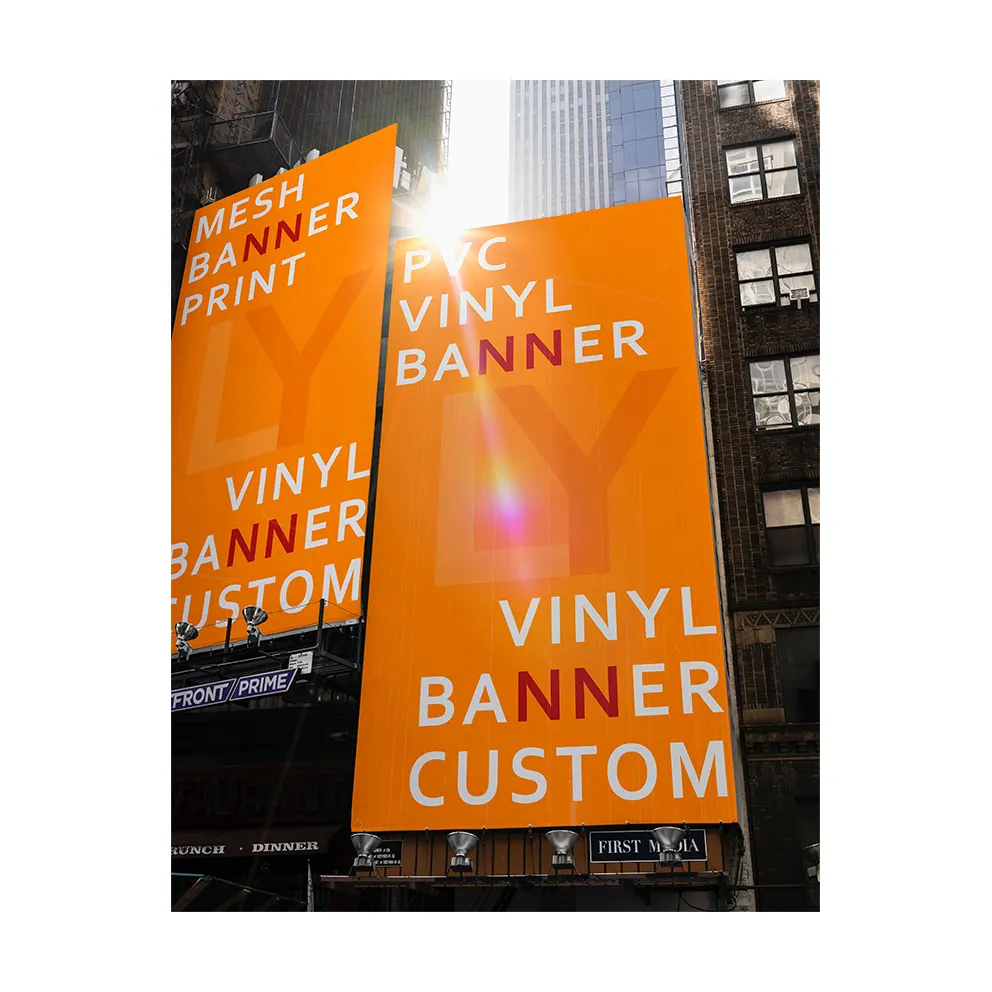 Publicidade personalizada de novos produtos e banner de poliéster com impressão UV/digital por sublimação decorativa para promoção