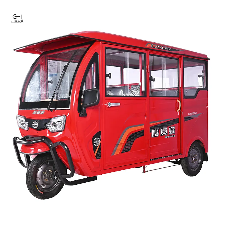 Tricycle électrique à 3 roues à charge élevée, Tricycle électrique à 6 passagers pour adultes Tuktuk