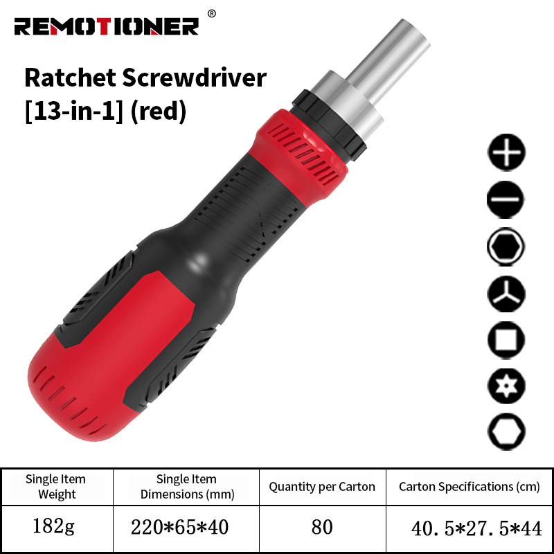 Destornillador de trinquete-rojo