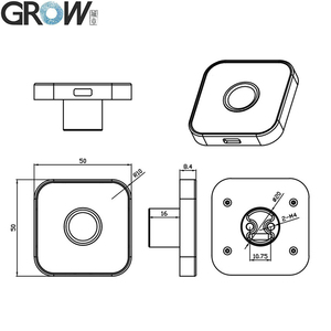GROW R502-AW DC3.3V Ring LED custodia in lega di zinco modulo di impronte digitali sensore controllo accessi Arduino