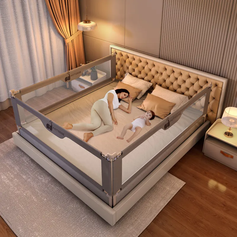 Riel de cama con múltiples patrones, fácil de quitar, anticaída, para varios tipos de cama