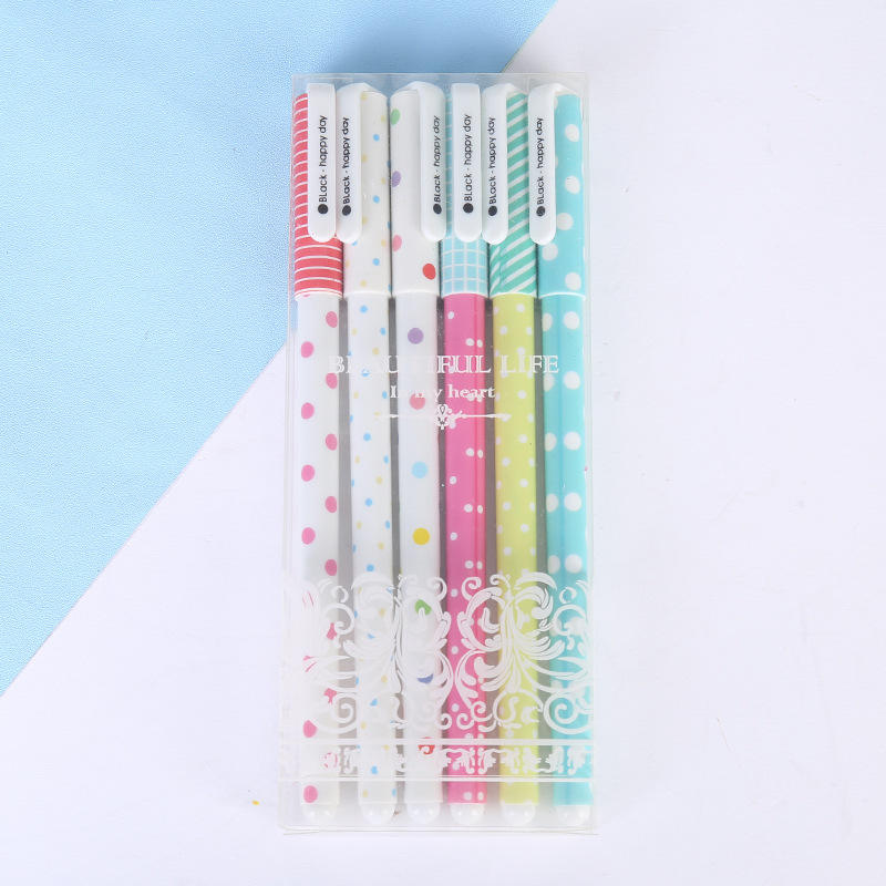 Série à pois (noir) 6 pièces