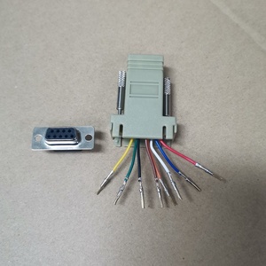 公母DB9 RS232 9孔串行端口适配器8P8C RJ45连接器，用于电信计算机设备，用于两个公 - Product Image 6