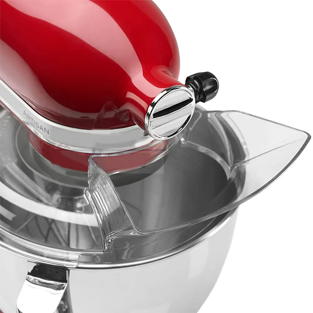 Escudo de vertedor para Kitchenaid 4,5-5 quart, soporte de cabeza inclinada de acero inoxidable pulido o cepillado, cuencos mezcladores, solo apto para KN1PS