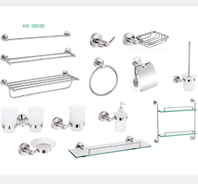 Ensemble d'accessoires de salle de bain rond en acier inoxydable 304, fabricant chinois
