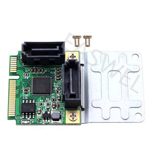 Wholesale <strong>Mini</strong> <strong>PCI</strong>-E <strong>PCI</strong> Express to 2 Ports SATA 3.0 Converter Hard Drive Extension SATA3 Controller Card - Product Image 2