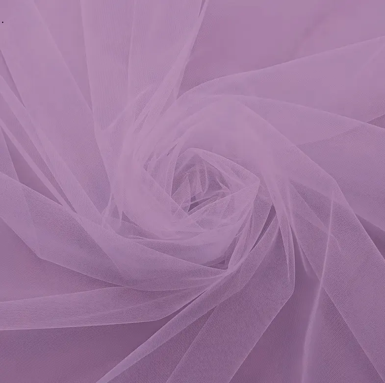Tulle File 40 Lilla 27 Good Quality Medium Weight Plain Dyed Knitted Woman/Bride/Dancer Tulle Fabric Lilac With Design For Dress