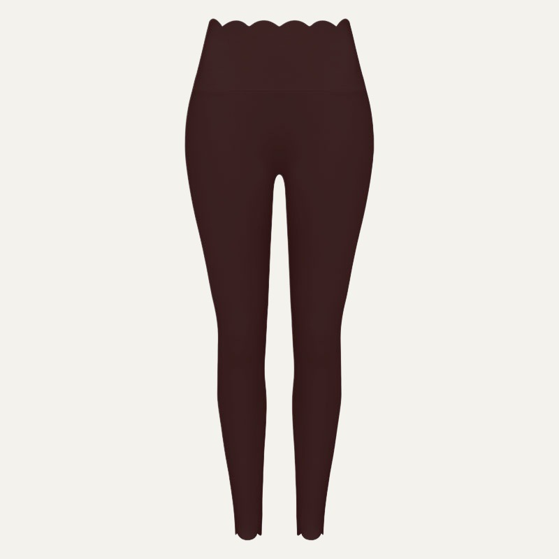 Leggings marrón chocolate (cintura festoneada)