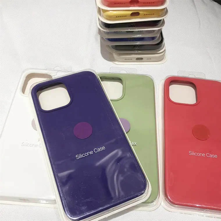 Custodia per cellulare all'ingrosso custodia in Silicone ufficiale di lusso con LOGO per iphone 11 12 13 14 Pro Max XS XR custodie in Silicone per iphone