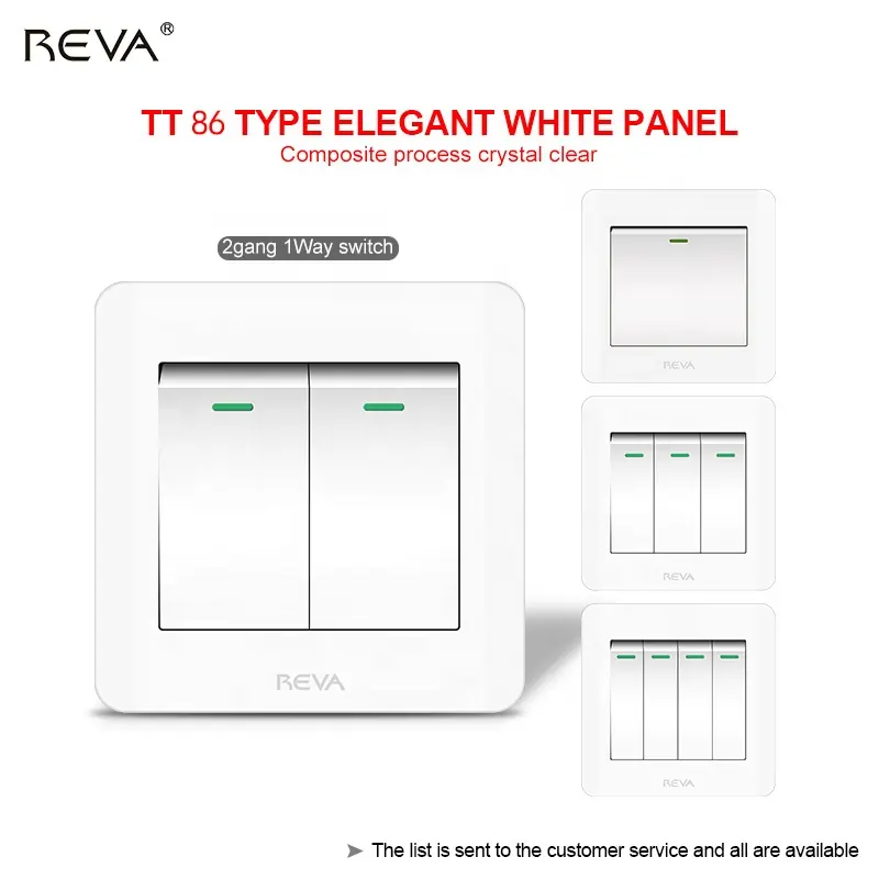 Lámpara de pared reva para el hogar, panel de interruptor doble de control único y abierto, tres interruptores