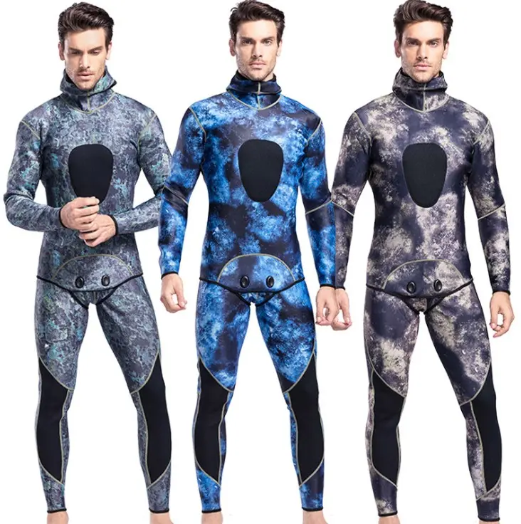 3MM Scuba Diving SuitsためMen 2 Pieces Long Sleeve Keep Warm Wetsuits Spearfishing Rash Guards Surfing Swimsuits