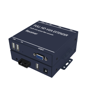<strong>VGA</strong> <strong>Extender</strong> 20KM Over Fiber Optics with USB Mouse and Keyboard KVM Optical Transceiver Over Local Area Network - Product Image 1