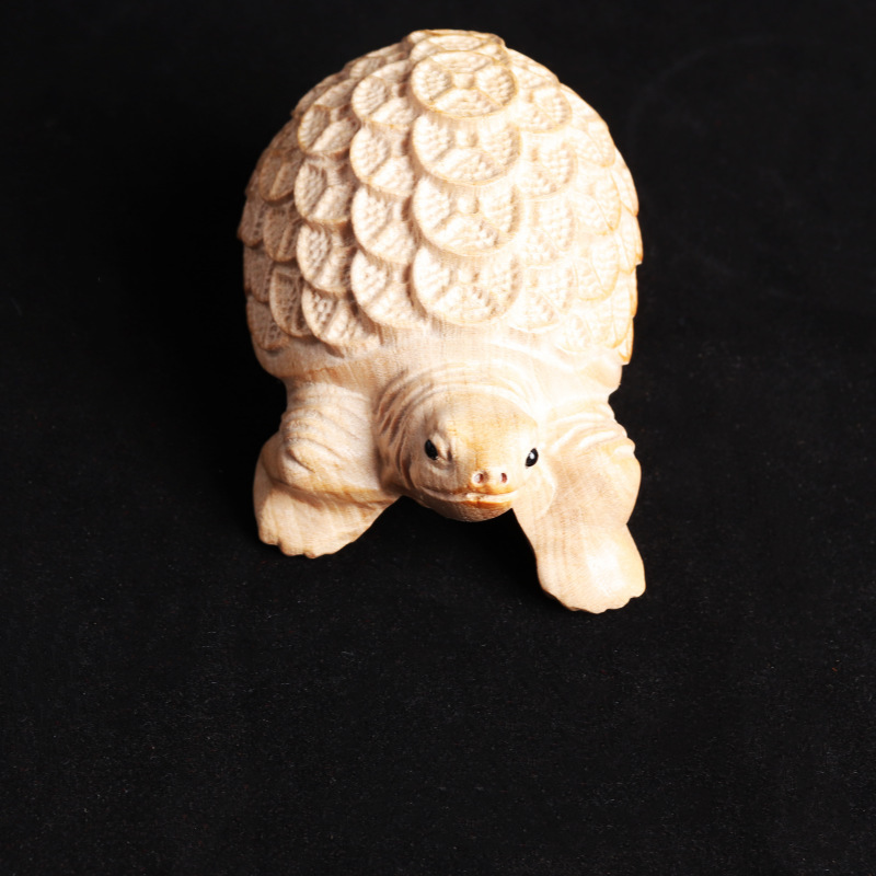 Tortue d'argent en bois, environ 7,5 cm