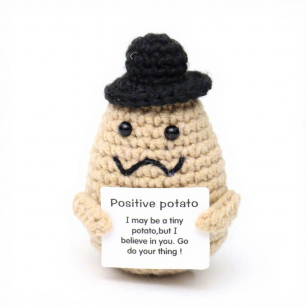 Patata con sombrero negro