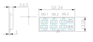 ป้ายดิจิตอลกลางแจ้งทั่วไปและจอแสดงผล3หลัก0.4นิ้ว7ส่วนจอแสดงผล LED