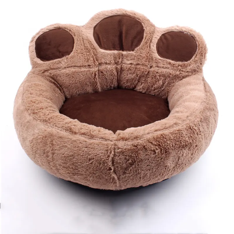 Cama para mascotas con forma de pata de oso, cama extraíble y lavable, nido para perros y gatos, venta al por mayor