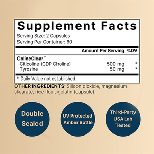 Kapsul Citicoline untuk kesehatan otak cdp-choline (cdp-choline) untuk Dewasa Tidak direkomendasikan untuk wanita hamil - Product Image 2