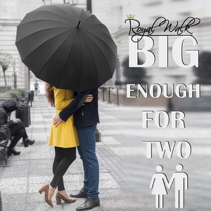 Royal Walk 54-Inch Automatic Open Windproof Umbrella Large <strong>Rain</strong> <strong>Cover</strong> for 2 Persons 16 Ribs Fast Drying Classic Wooden Umbrellas - Product Image 3