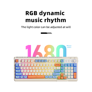 EWEADN V98 98 98-Key 2,4G Inalámbrico RGB Retroiluminado Interfaz USB Membrana Teclado de computadora Modo dual para Bluetooth para oficina de negocios - Product Image 5