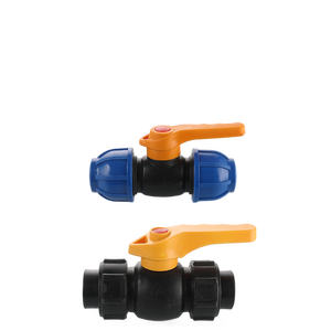 PP HDPE boru sıkıştırma parçaları PN16 basınç çift erkek dişli tek üç yolu plastik küresel vana sulama için - Product Image 5