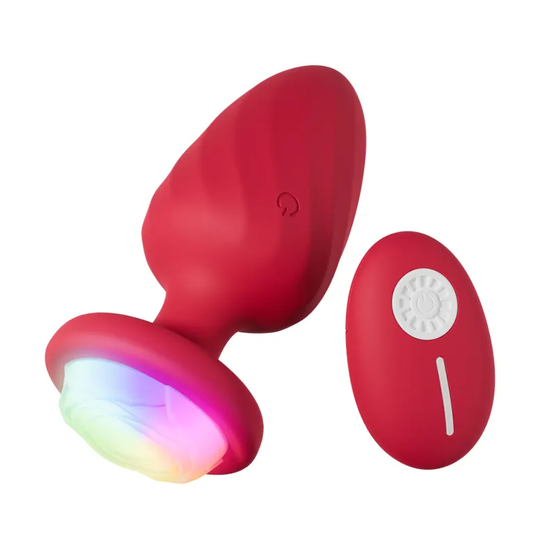 Presentes de Natal Controle Remoto light up butt plugs Silicone Plug Anal Vibrador Para As Mulheres Próstata orgasmo Masturbação Massageador