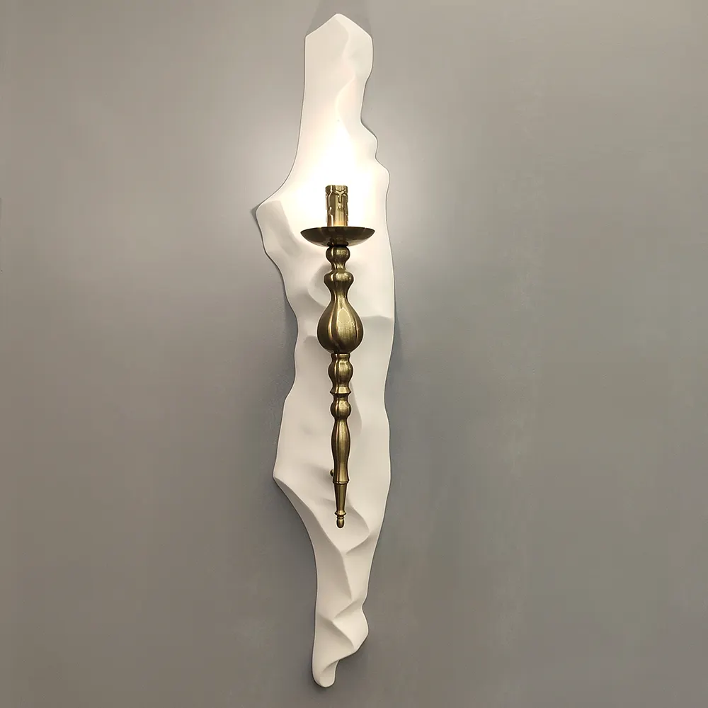 Nouveau design moderne lampe murale d'intérieur en plâtre décorations hôtel bureau salon luxe Gesso éclairage gypse applique murale LED