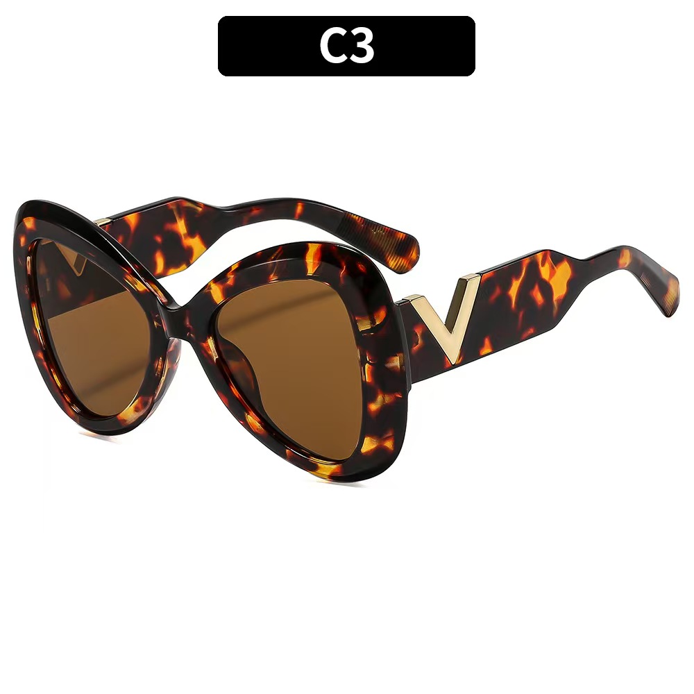Monture florale transparente avec verres marron