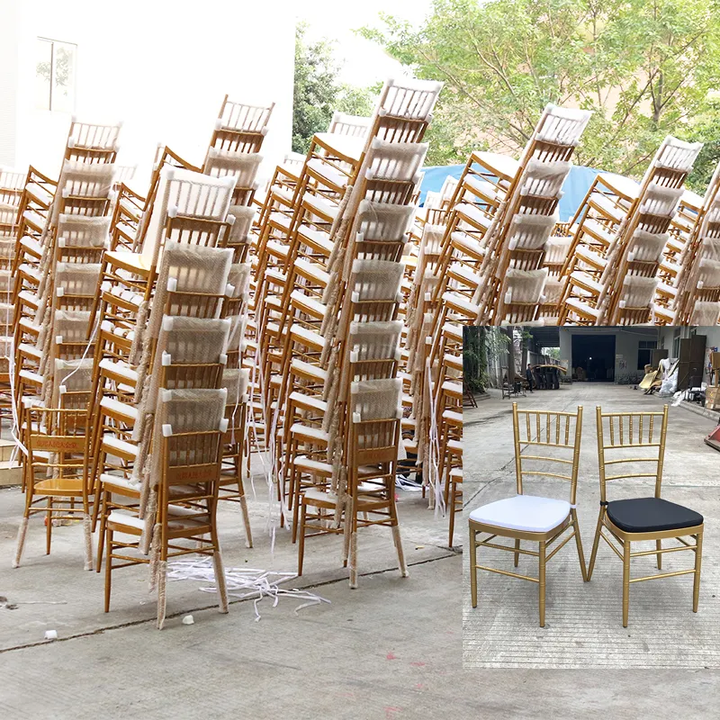 Foshan chaise chiavari en métal doré pour mariage et événement