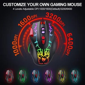 TWOLF G550 Mouse da gioco cablato 8 pulsanti retroilluminati programmabili RGB 7200DPI luce ottica LED USB destra Opt per PC giochi per Computer - Product Image 5