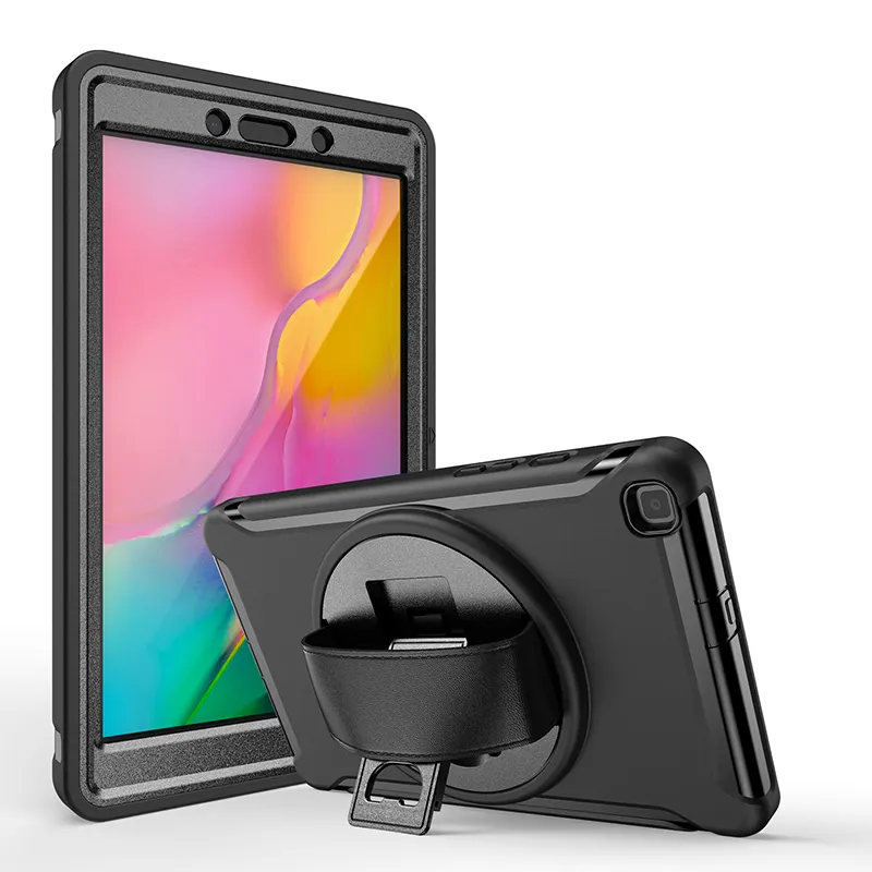 Für Samsung Galaxy Tab A 2019 8 "Hülle T290 T295 Mit Hands ch laufe 360 Grad drehbarer Ständer Ganzkörper-Tablet-Abdeckung