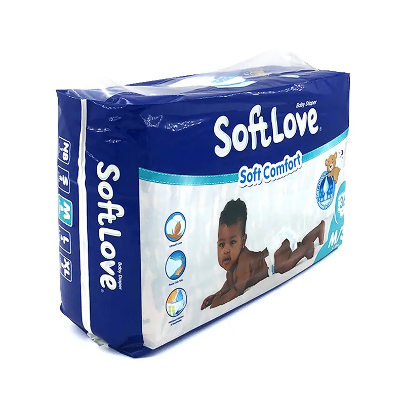 Vente en gros de couches pour bébés Softlove Couches jetables pour bébés