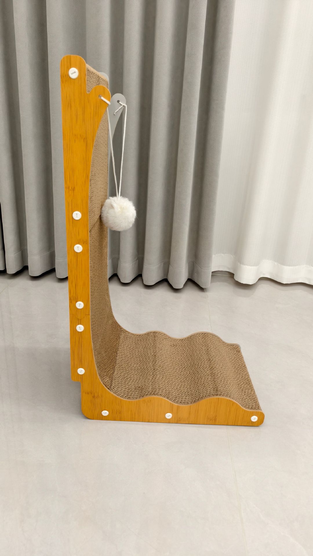 High-quality L-shaped cat scratching board large wave style