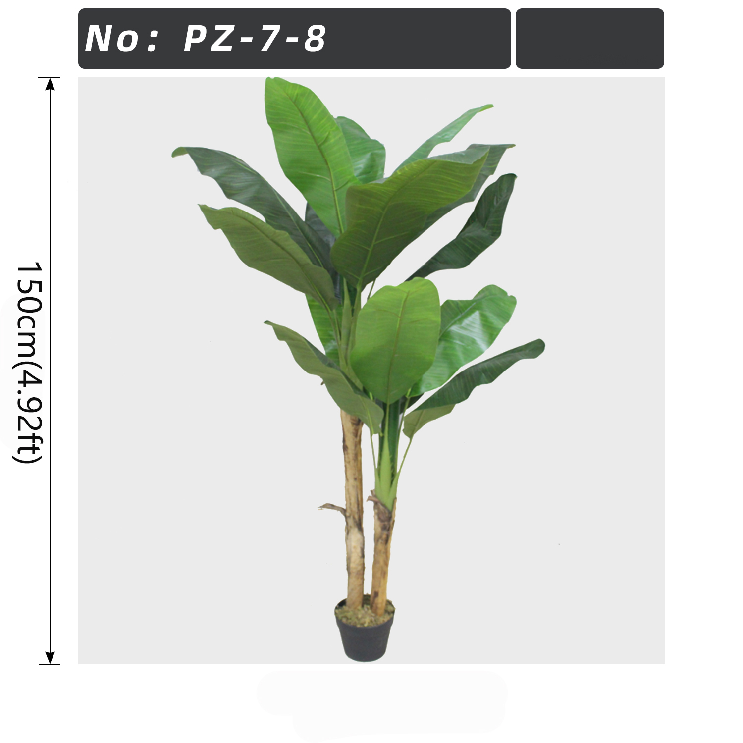 2-Trunk Green Artificial Potted Banana Tree