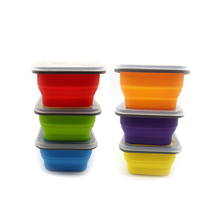700ml sızdırmaz silikon katlanabilir yemek kabı kırılmaz bölmesi saklama kabı gıda için silikon Bento kutusu - Product Image 1