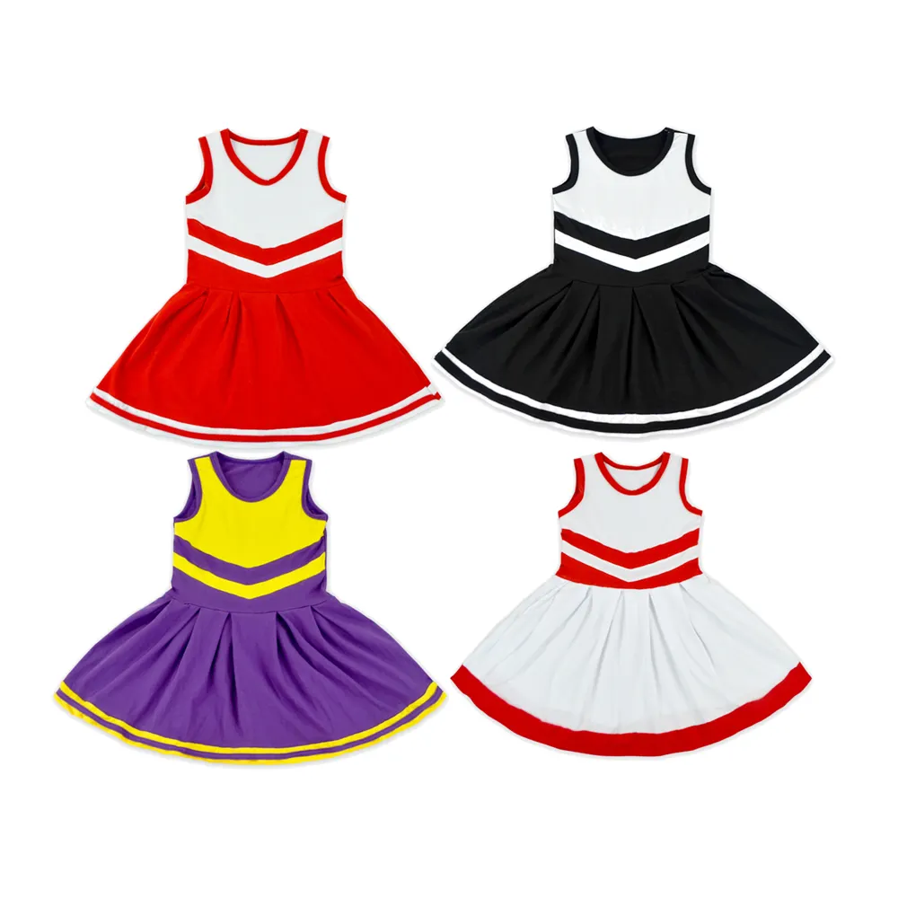 Impression numérique personnalisation enfants fille pom-pom girl Costume école fille costumes Cheerleading équipe uniformes robe de danse