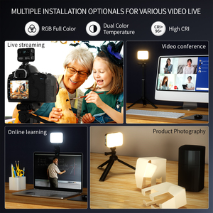Kit per videoconferenze con piccolo treppiede da tavolo e Clip di luce sulla fotocamera RGB LED Video Light illuminazione fotografica per Desktop - Product Image 4