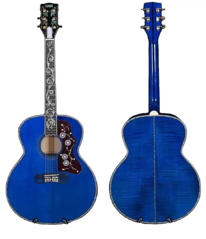 43 इंच जंबो आकार का ठोस लकड़ी ध्वनिक गिटार, अनुकूलित गिटार