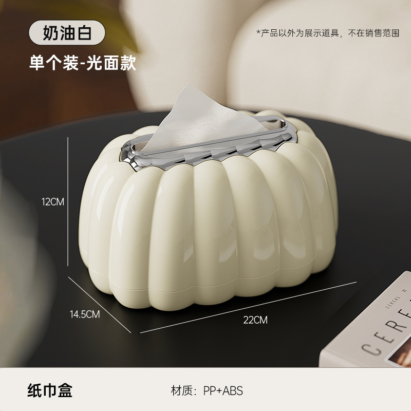 Pumpkin tissue box - creamy white bow